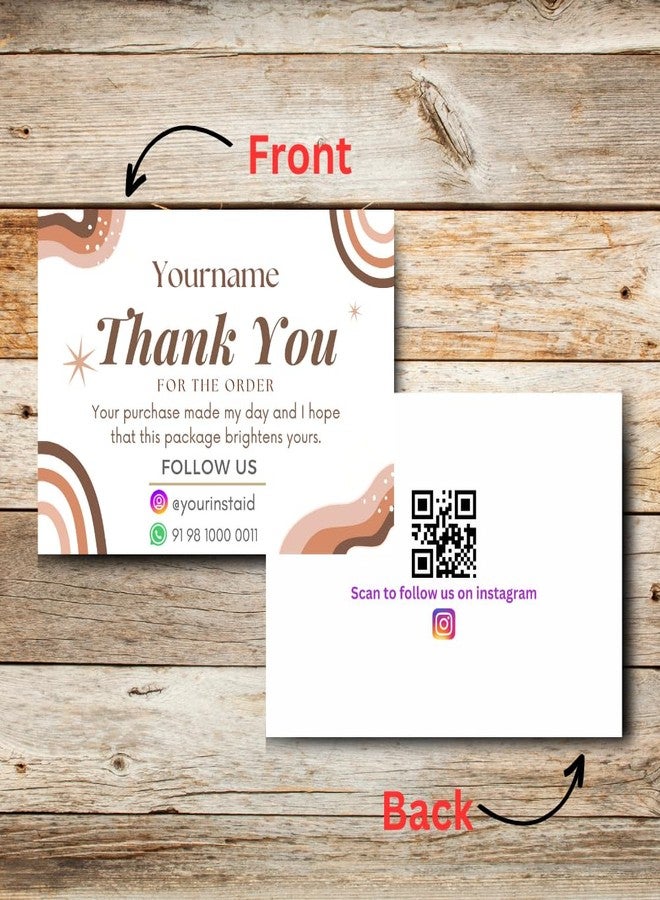 Yellow Nuts Personalized Thank You Cards For Small Business 50 Pcs Purchase Order Shopping Greeting Card Tags - Image 2